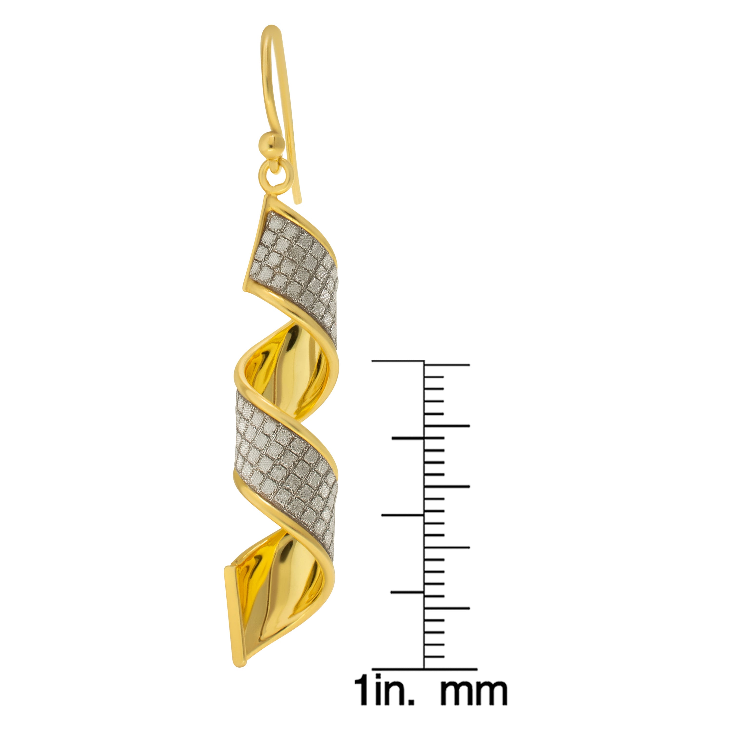14K Sterling Silver Twist Drop Earrings