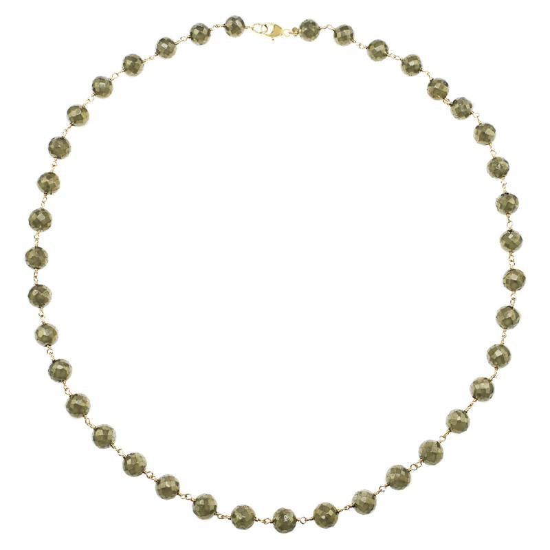 14k Pyrite Necklace 17" - chicjewelry4u.com