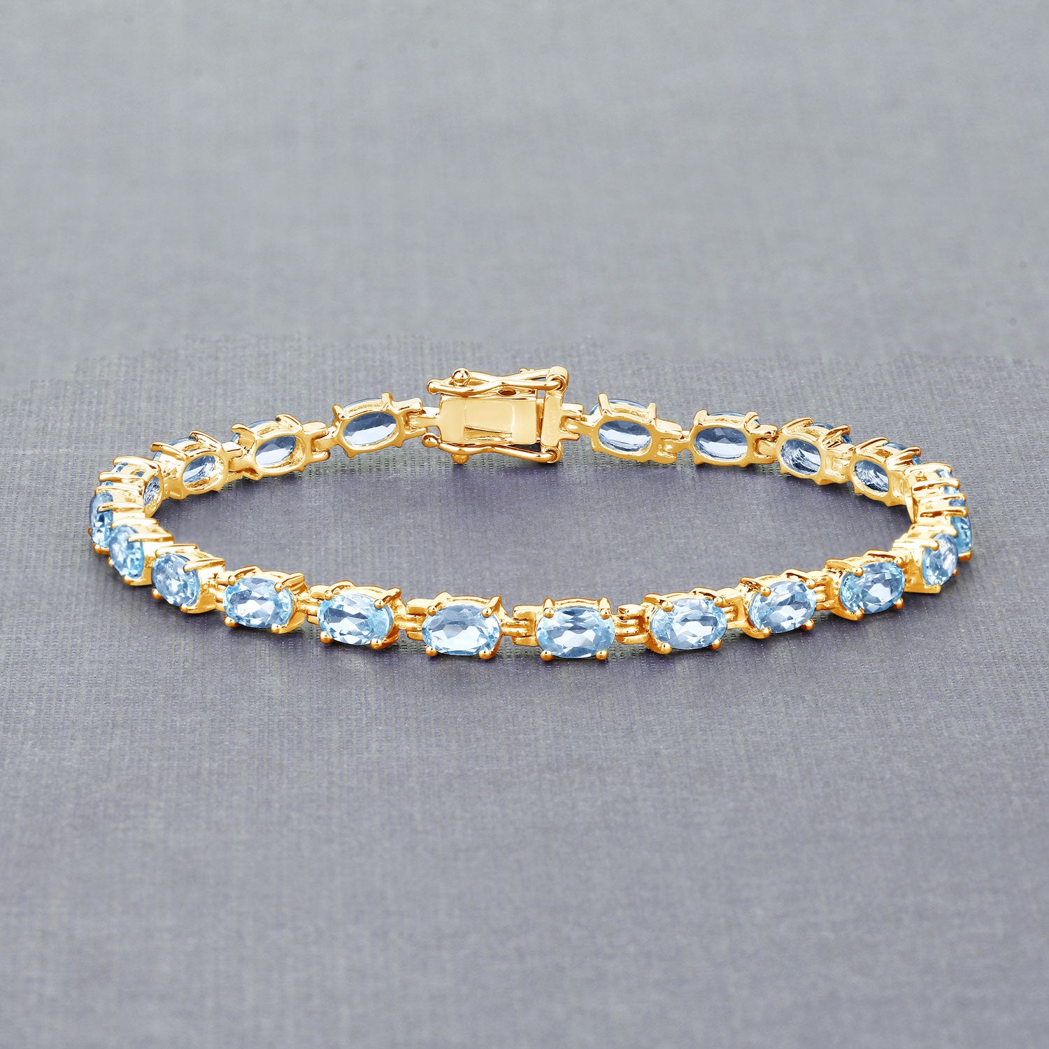 11.22 Carat Genuine Blue Topaz Sterling Silver Bracelet: Timeless Elegance and Radiant Beauty