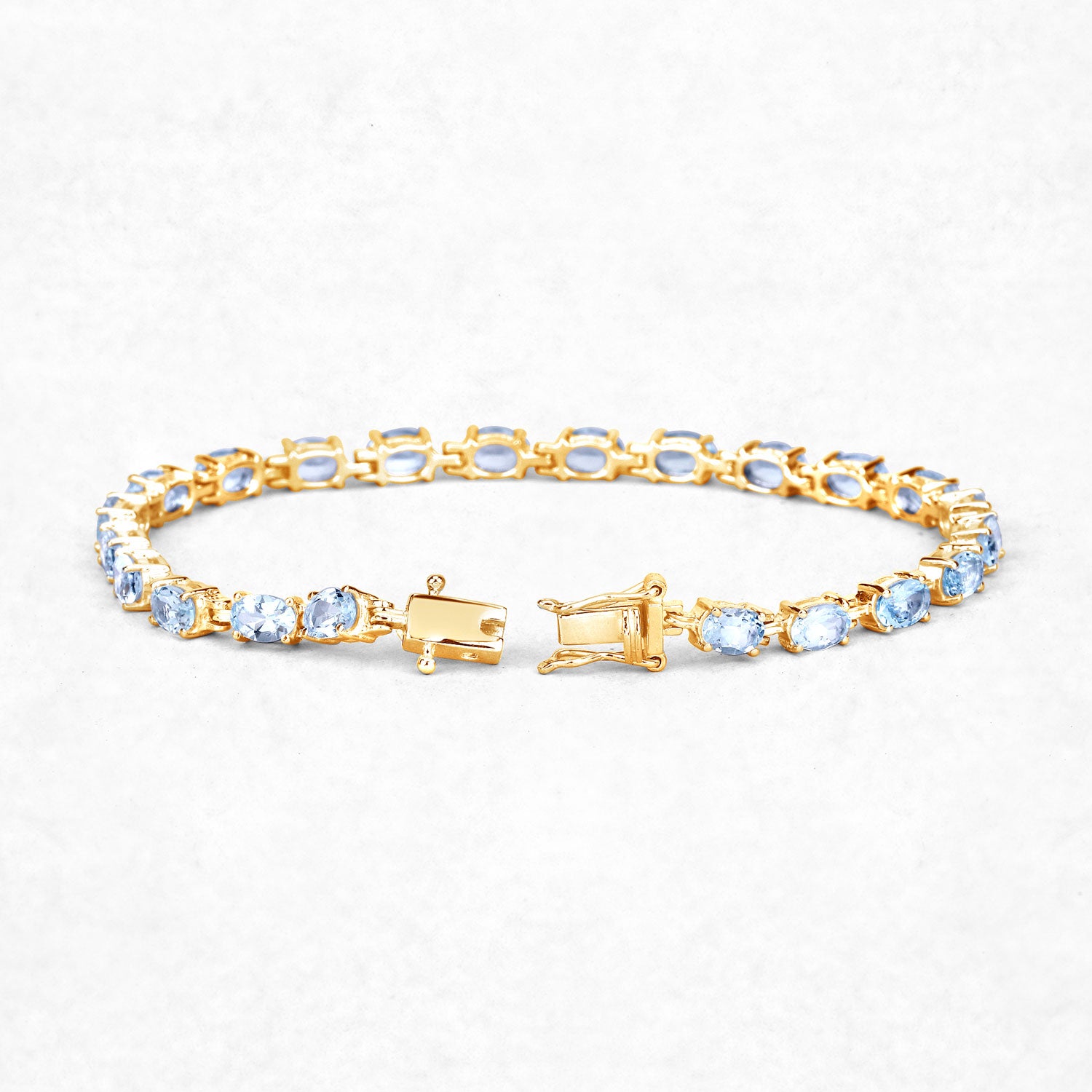 11.22 Carat Genuine Blue Topaz Sterling Silver Bracelet: Timeless Elegance and Radiant Beauty