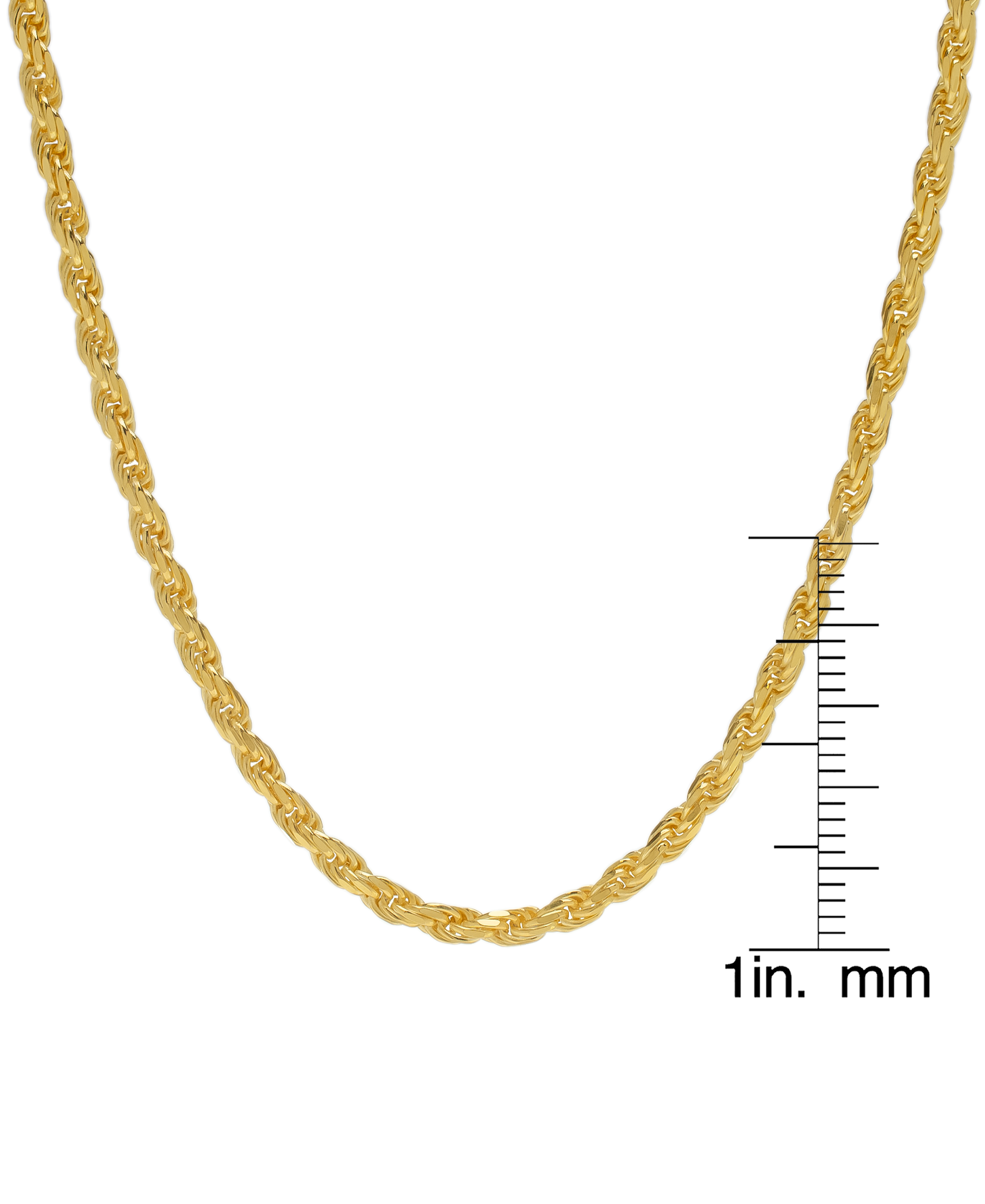 14K Gold Over Sterling Silver DC ROPE Necklace 20"