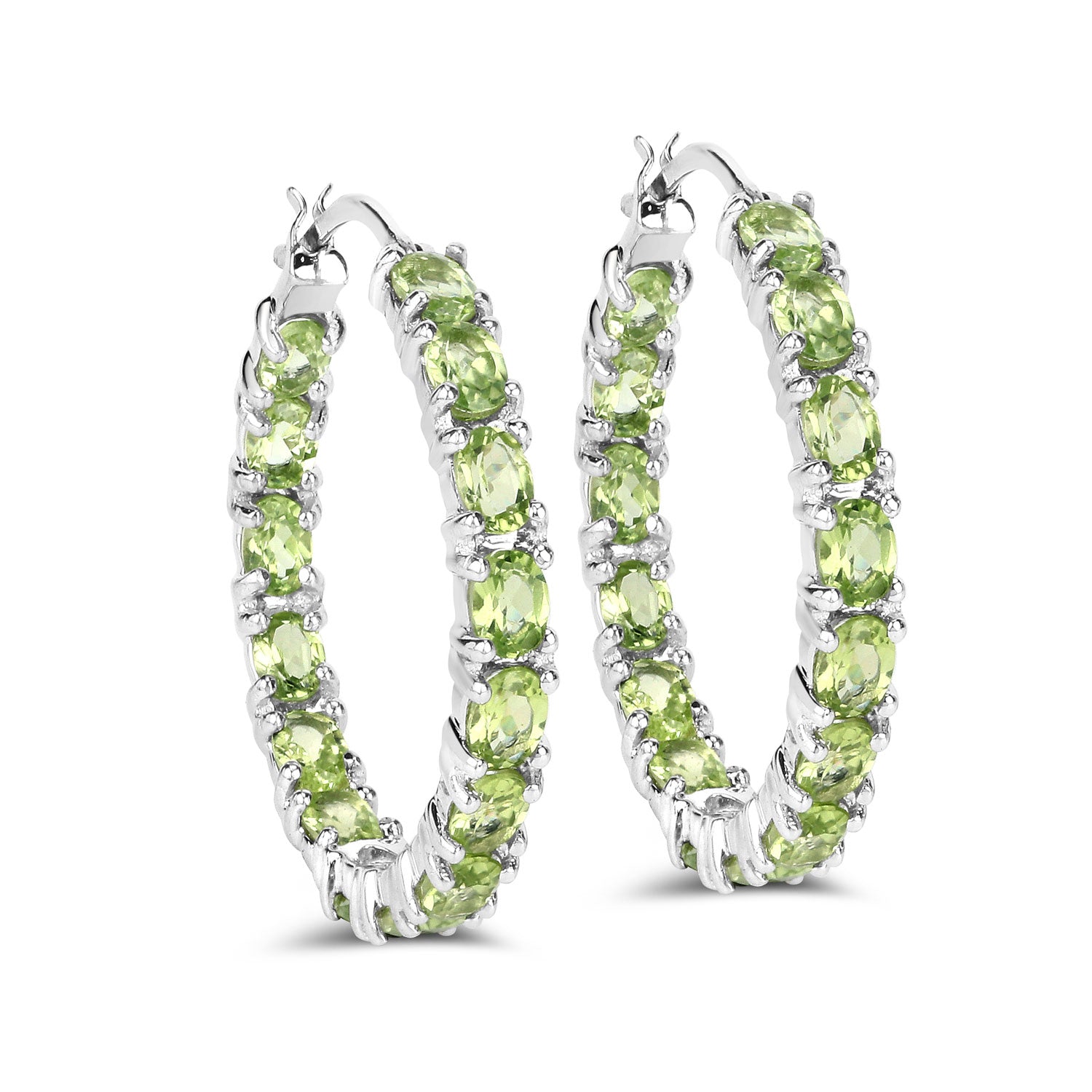 5.10 Carat Genuine Peridot .925 Sterling Silver Earrings