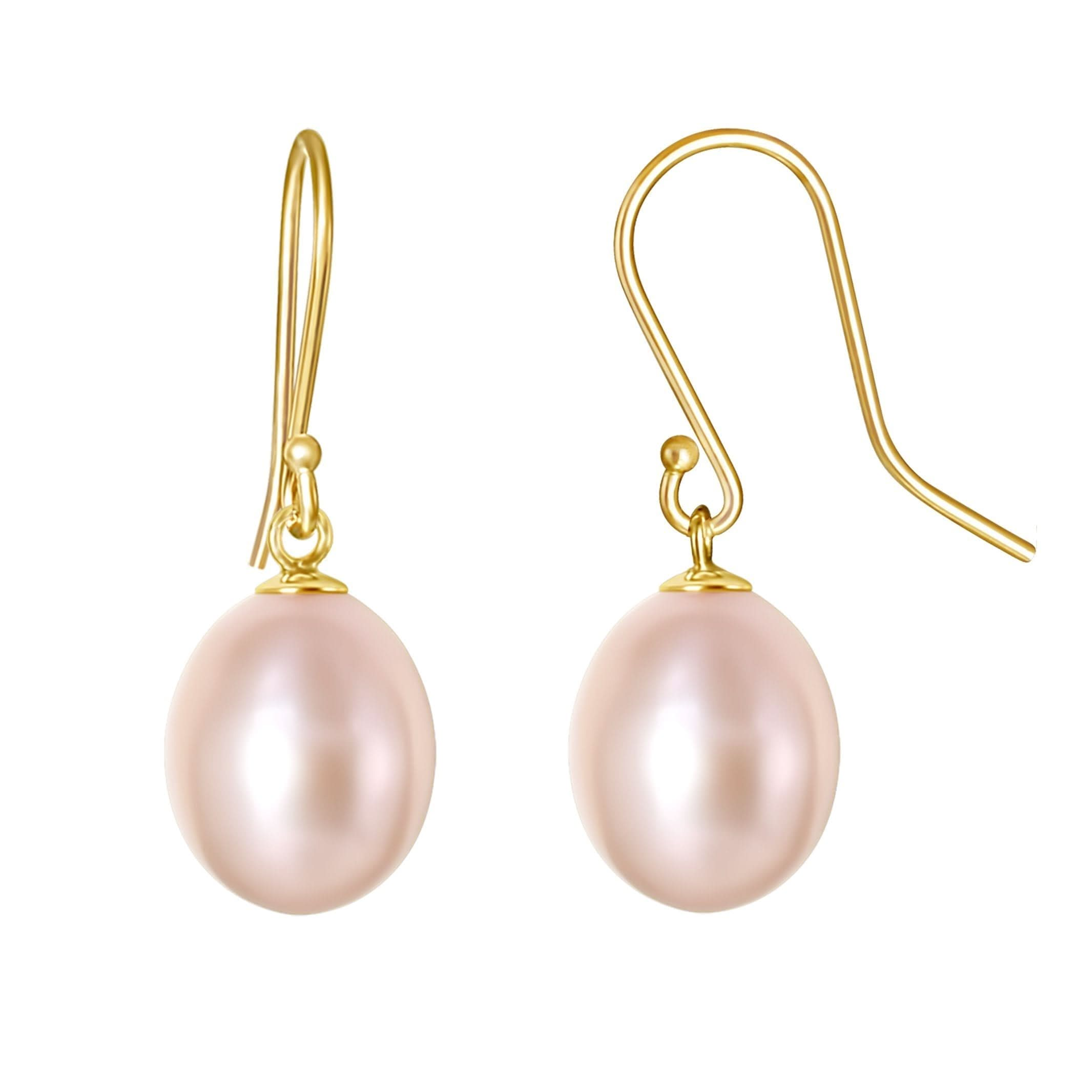 14k Pink Freshwater Pearl Hook Earring