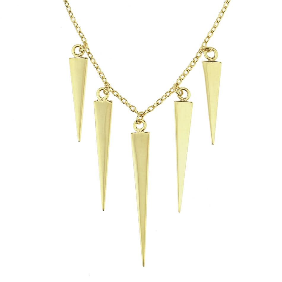 Séchic 14k Five Spike Charms Necklace 18"