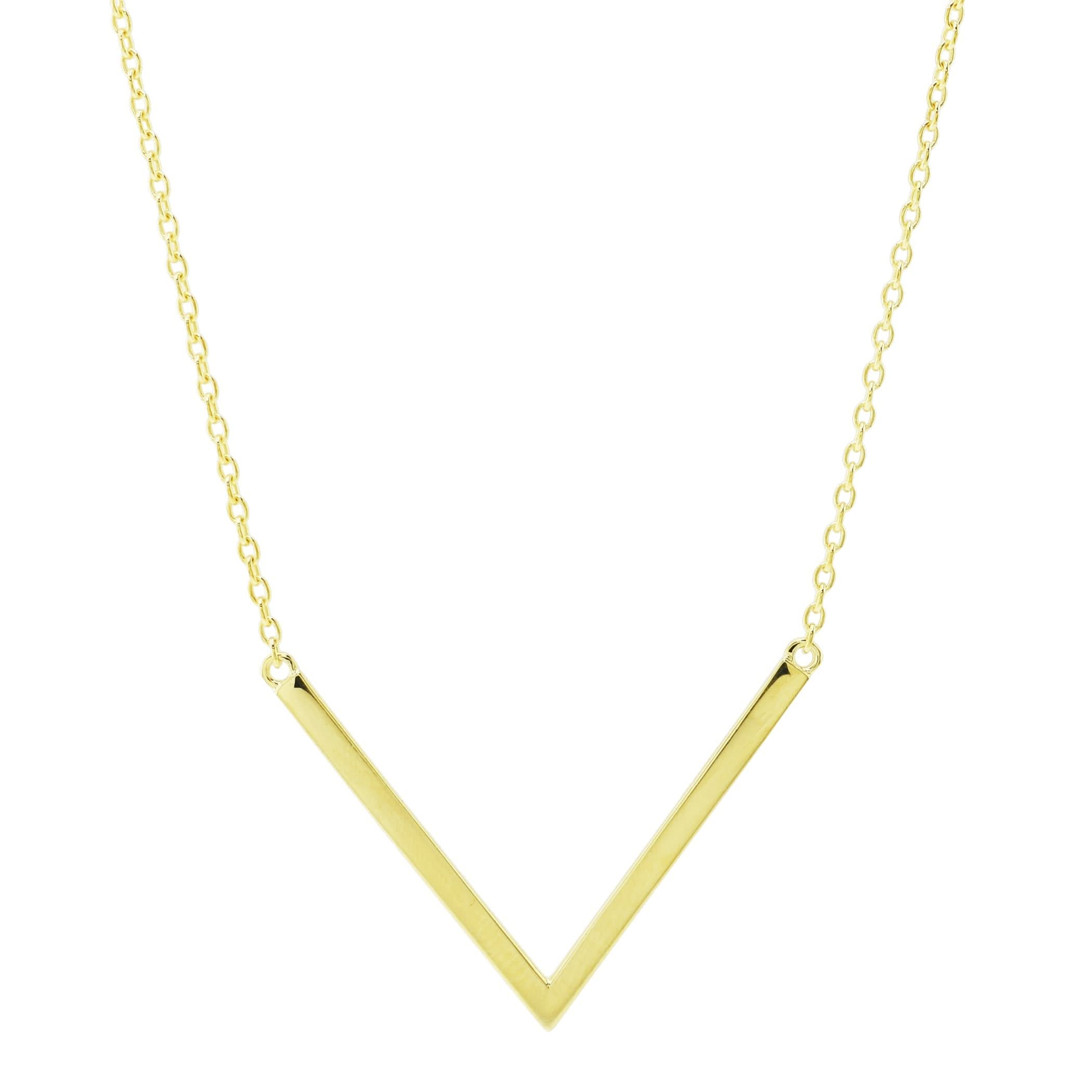 Séchic 14k Chevron Pendant Necklace 18"