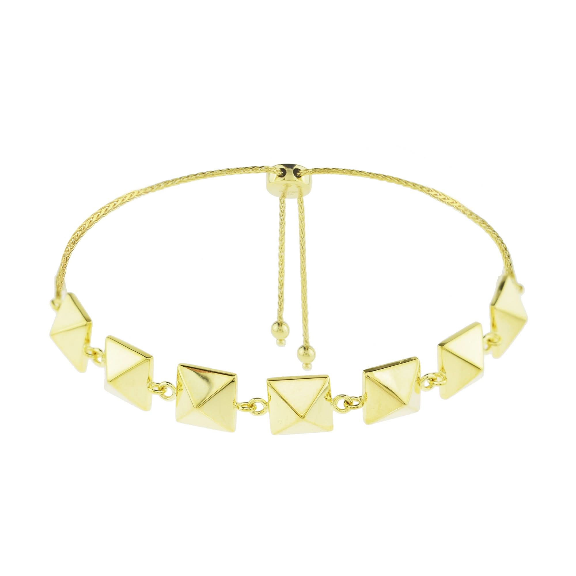 Séchic 14k Pyramids Adjustable Bracelet 9"