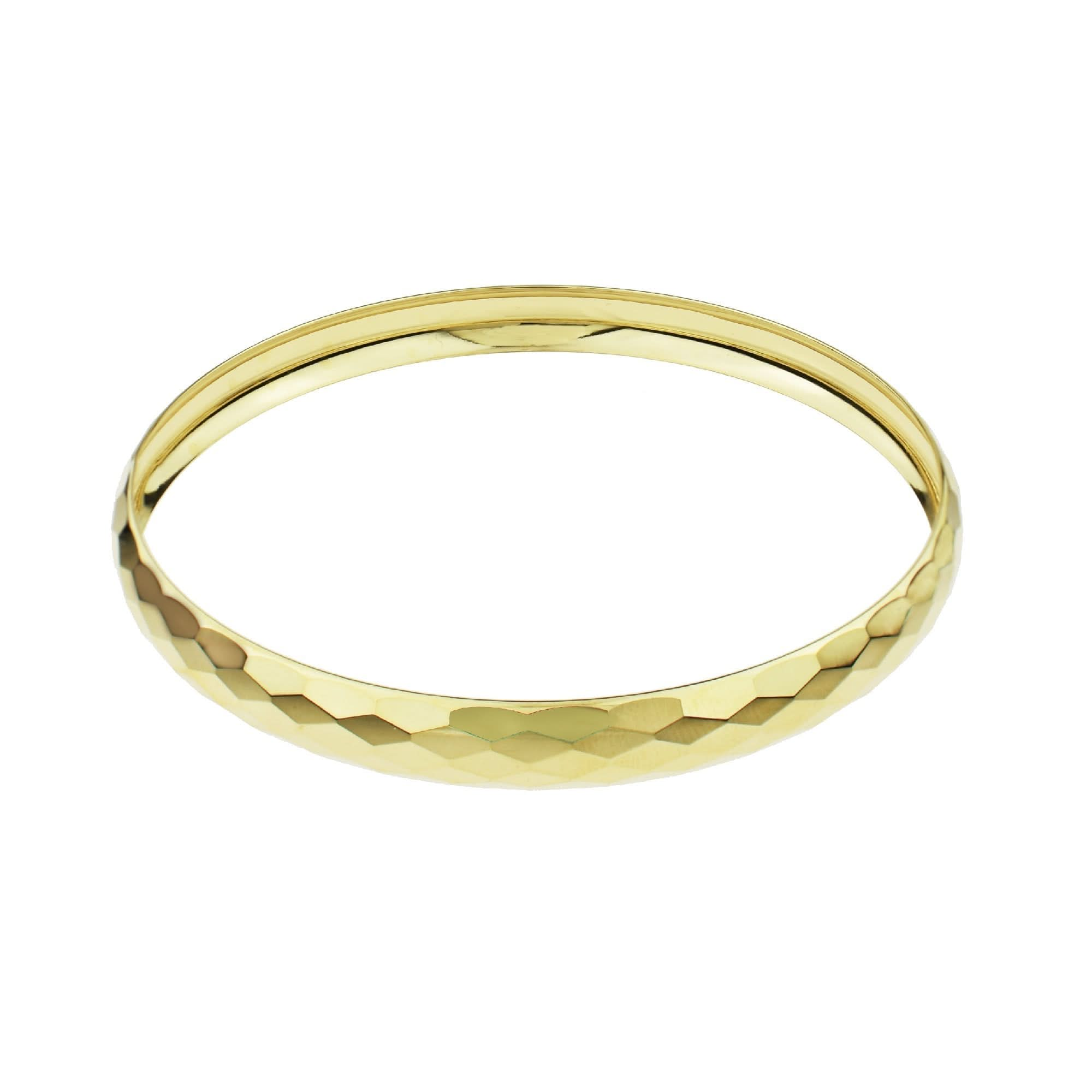 Séchic 14k Hammered Arched Band Bangle Bracelet