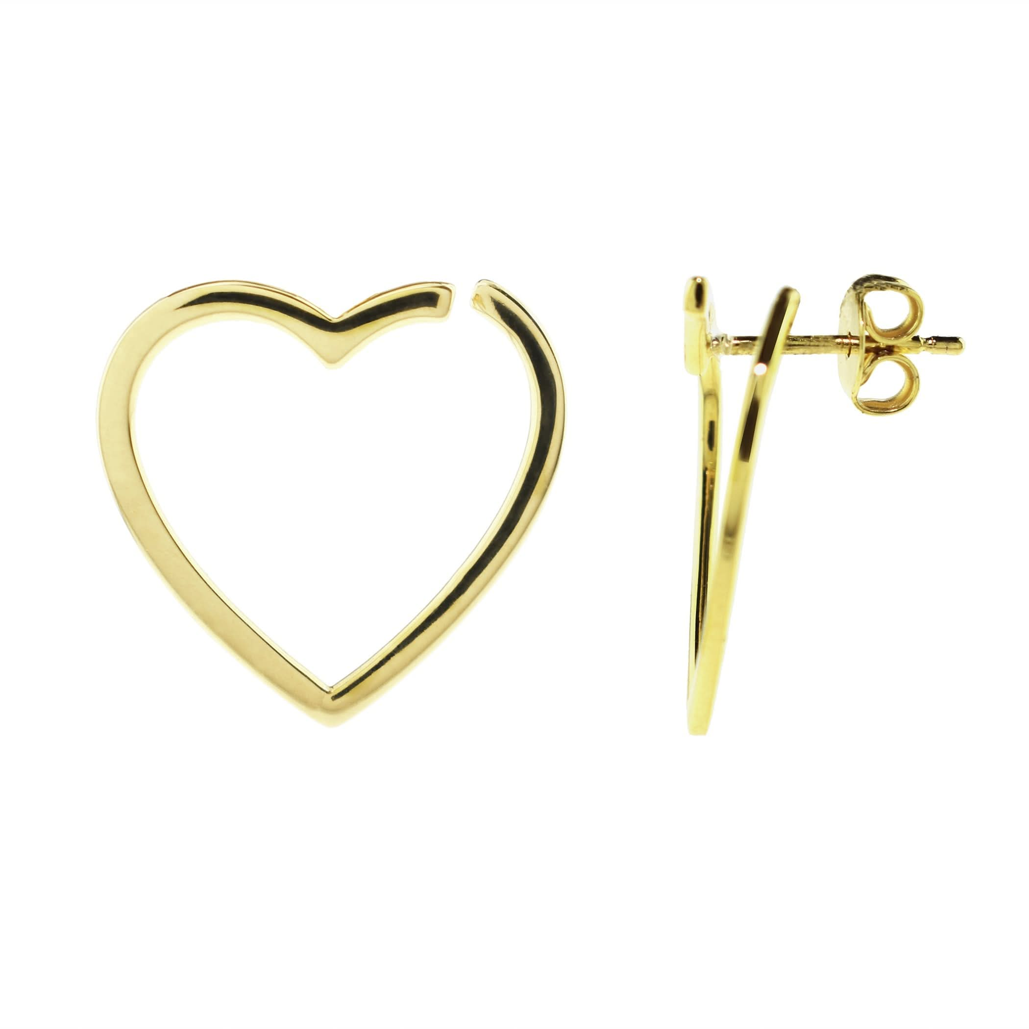 14k Open Heart Earrings