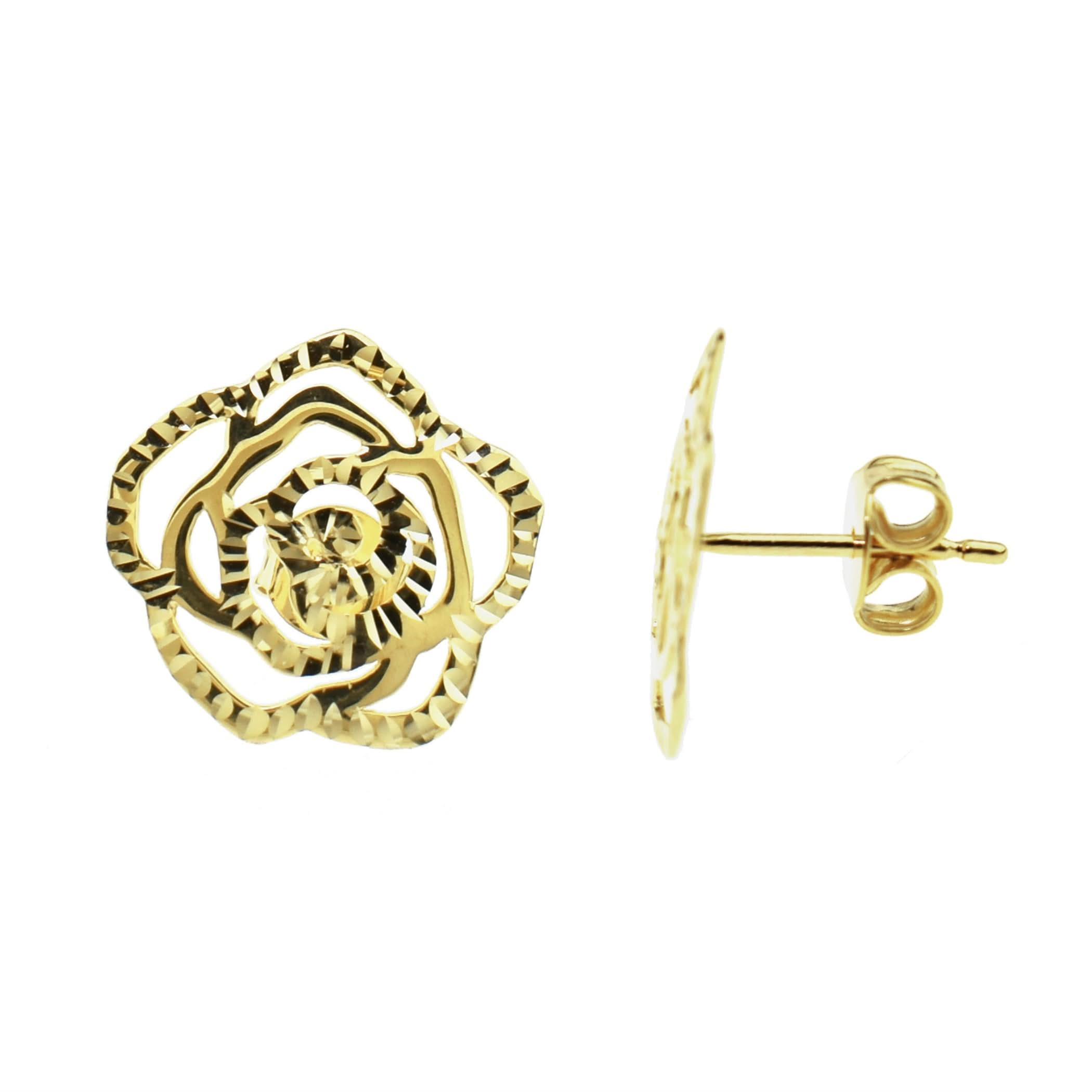 Séchic 14k Diamond Cut Rose Studs