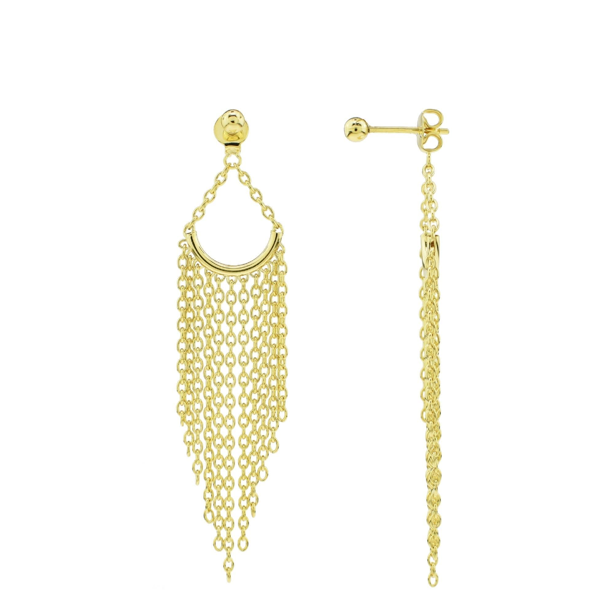 Séchic 14k Gradient V Shape Tassel Earrings