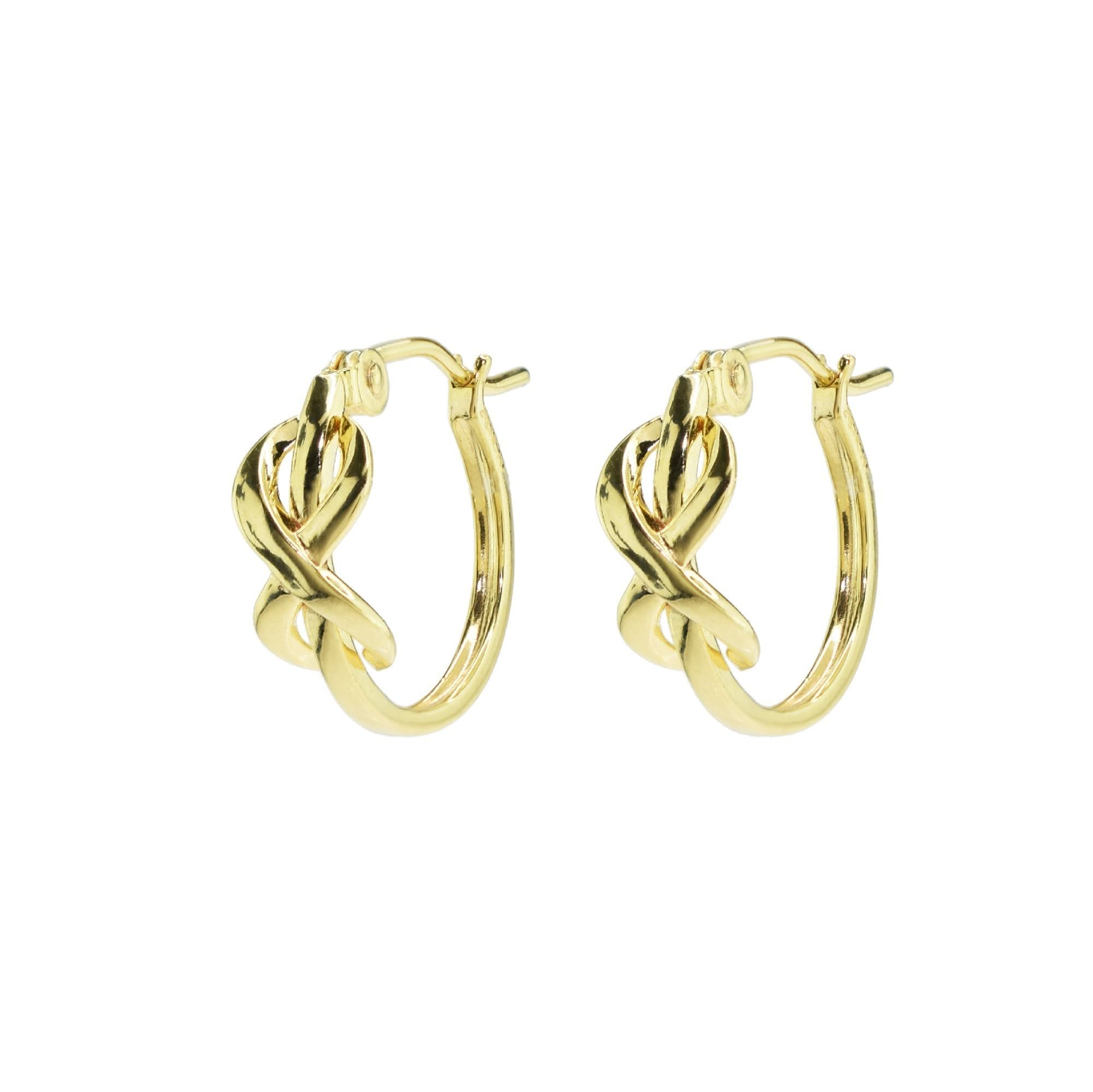 Séchic 14k 14mm Hoop Through Infinity Earrings