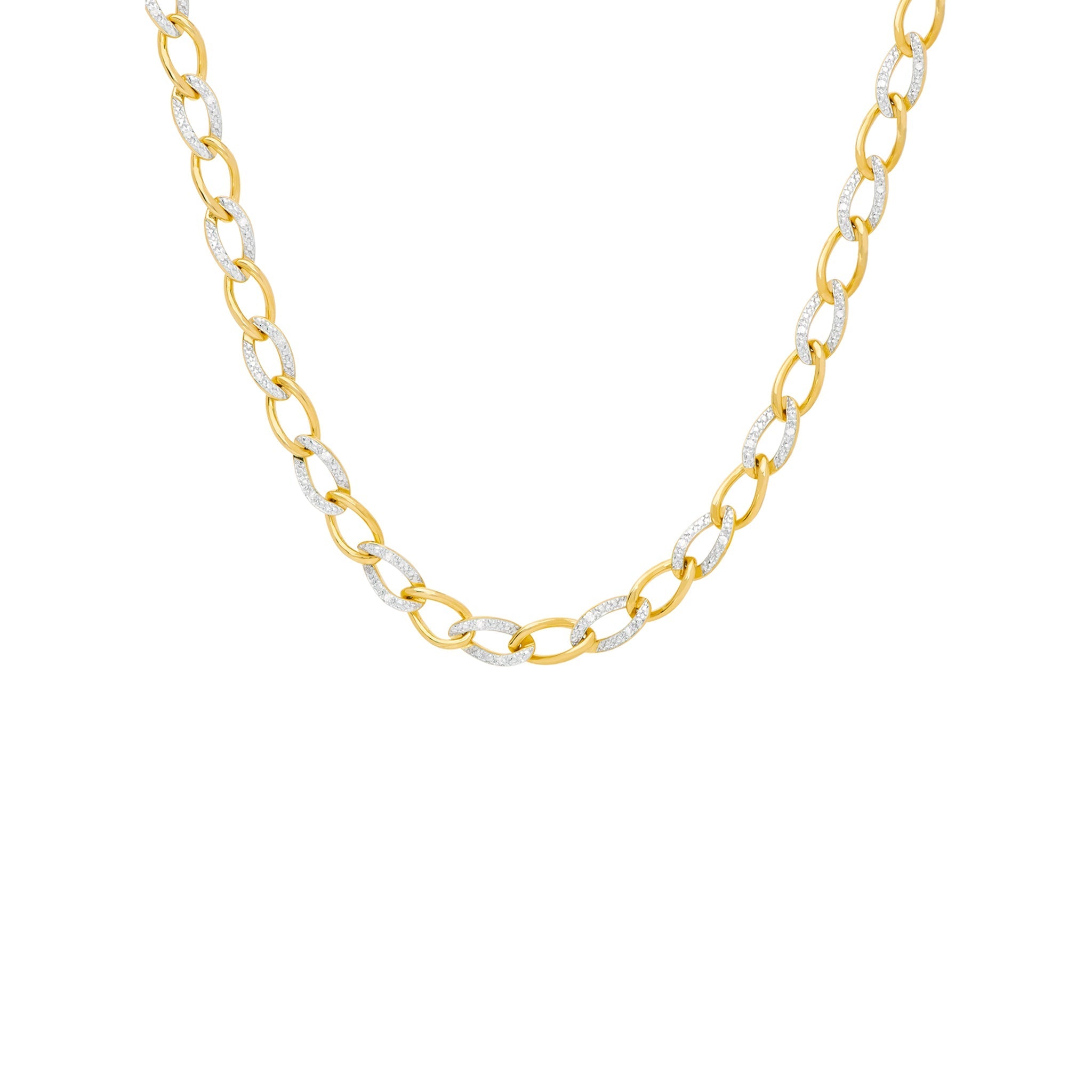 Diamond Accent 18'' Necklace in 14k Gold Plate - chicjewelry4u.com