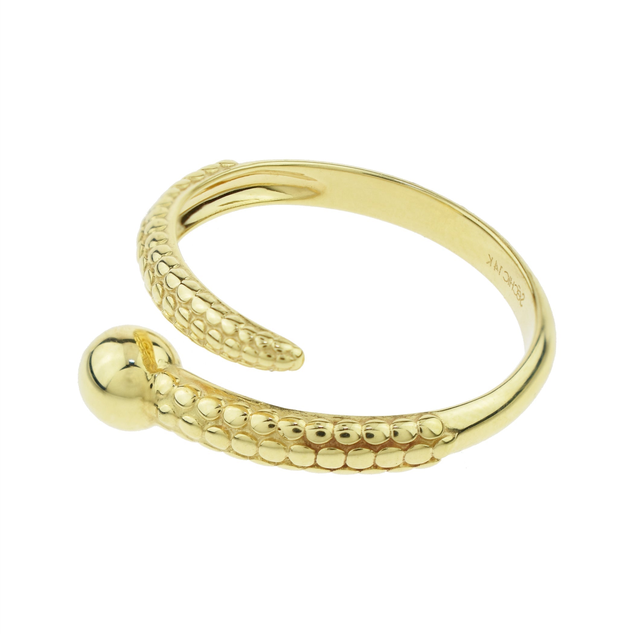 Séchic 14k Globe Spiral Open Ring - chicjewelry4u.com