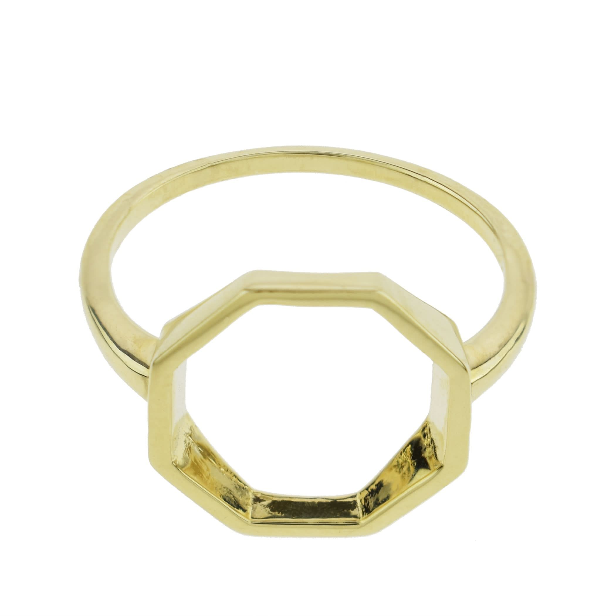 Séchic 14k Hollow Octagon Centered Ring