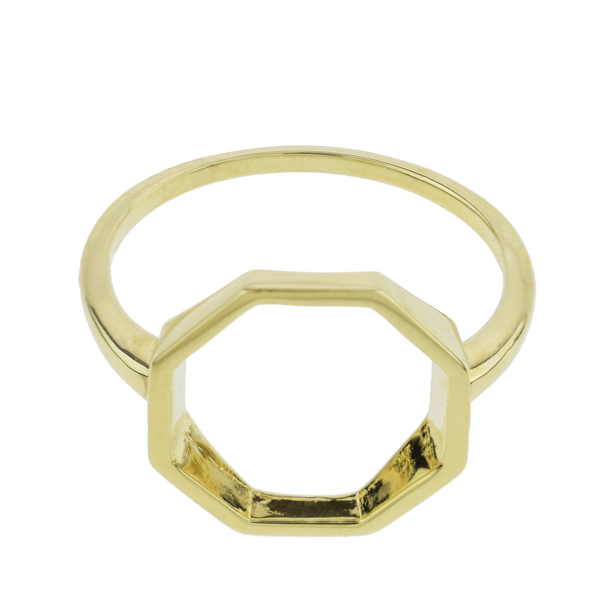 Séchic 14k Hollow Octagon Centered Ring - chicjewelry4u.com