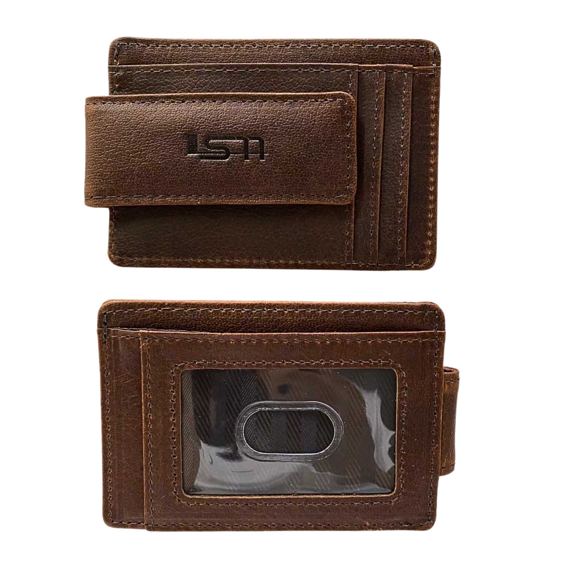 Cambridge Full Grain Leather Money Clip with Card Wallet