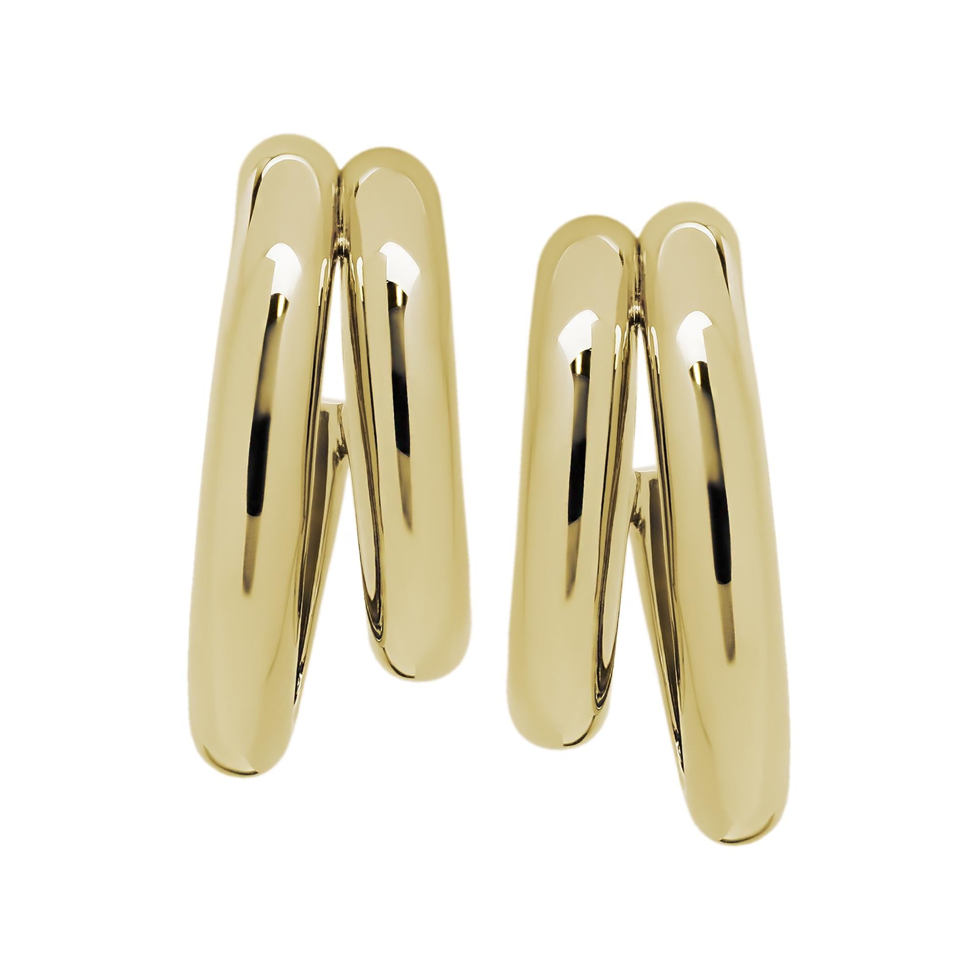 Chic Jewelry 4U - Gold Plated Double Tube Hoop Earrings