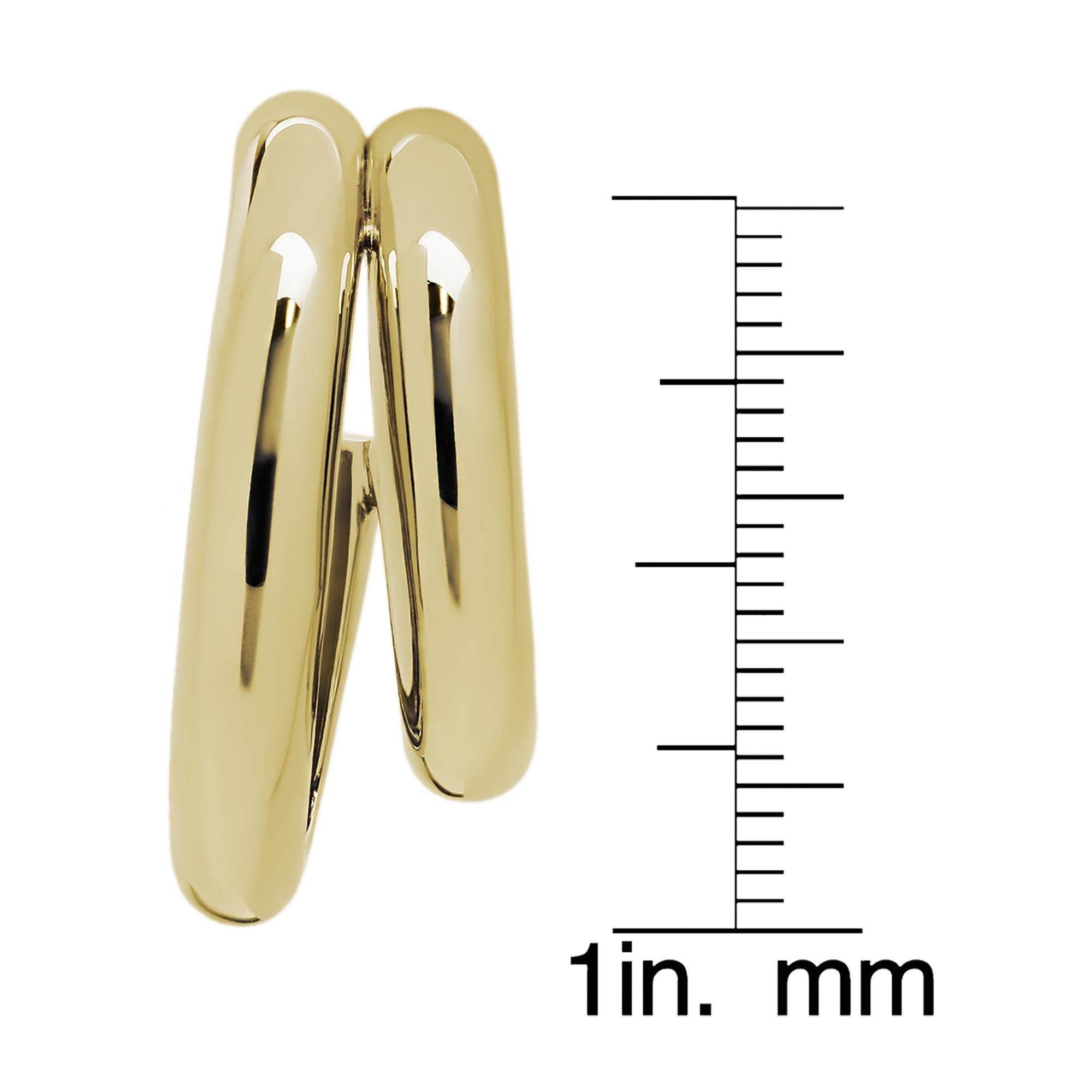 Chic Jewelry 4U - Gold Plated Double Tube Hoop Earrings
