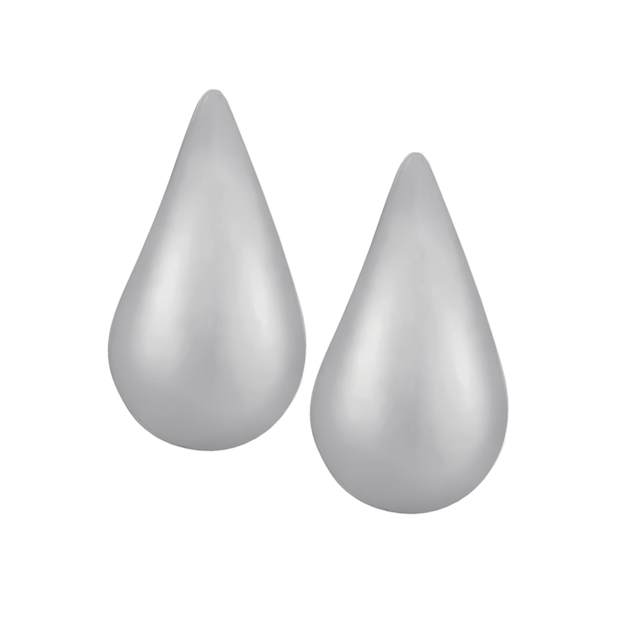 Chic Jewelry 4U - Silver Plated Chunky Teardrop Earrings