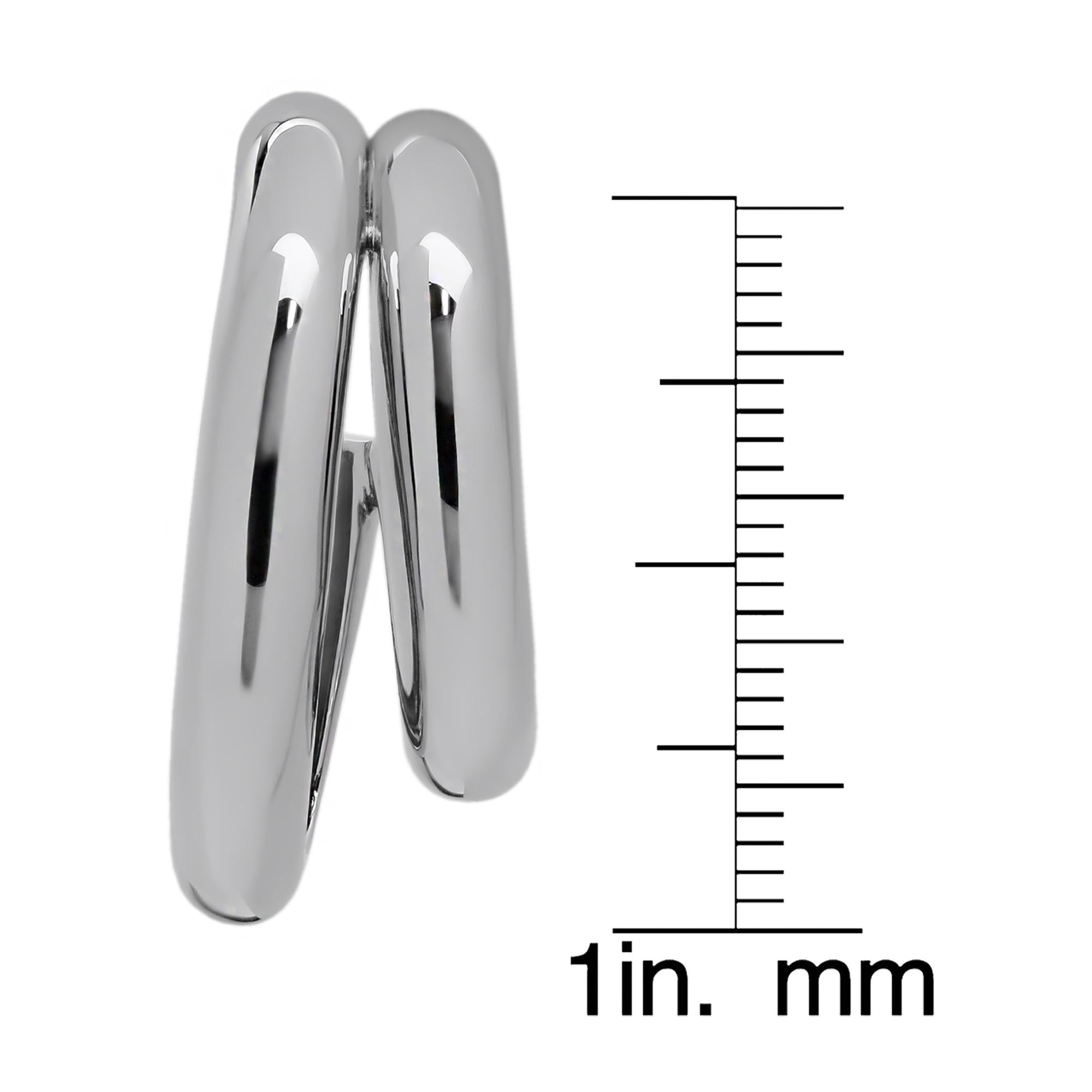 Chic Jewelry 4U - Silver Plated Double Tube Hoop Earrings