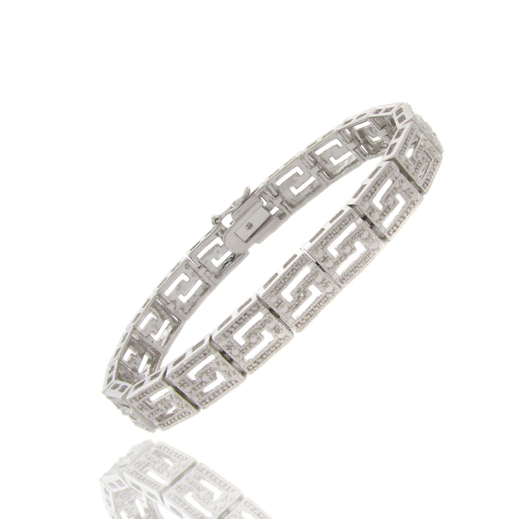Diamond Accent Greek Key Bracelet