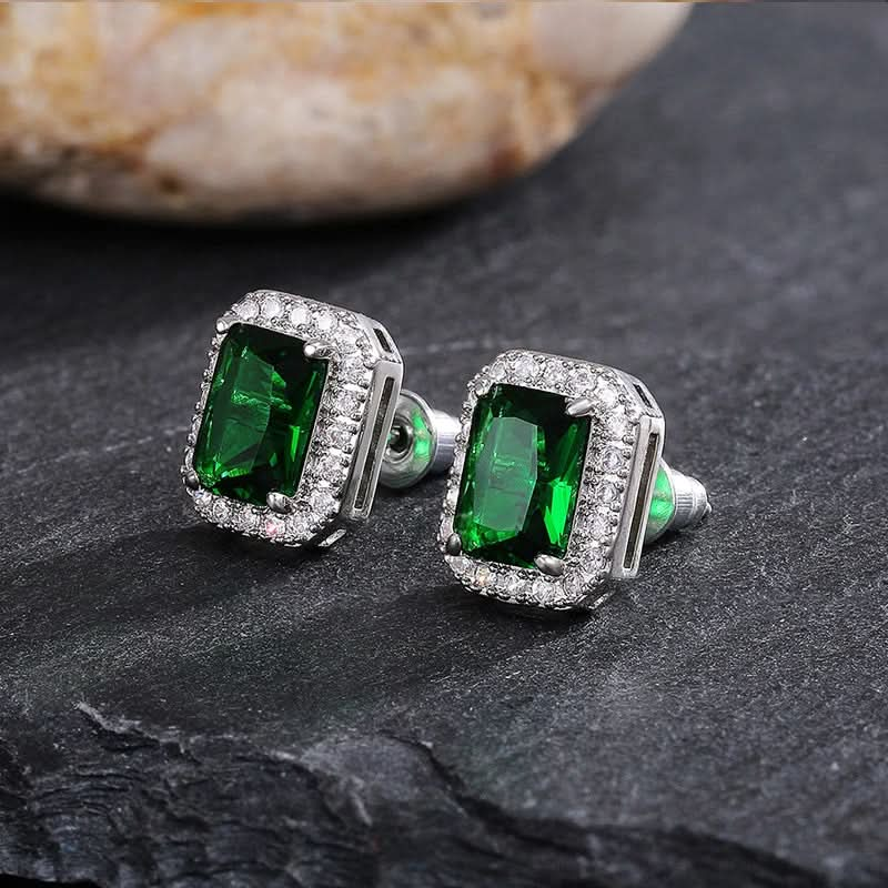 Tanhui Gorgeous Green Cubic Zirconia Stud Earrings for Women Noble Wedding Party Earring Nice Birthday Gift Lady Fashion Jewelry - chicjewelry4u.com