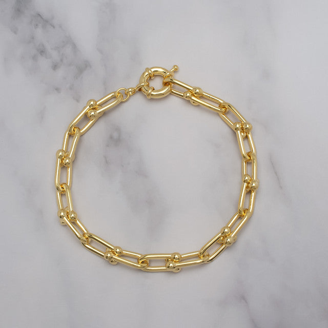 Gold Plated Link Bracelet 1