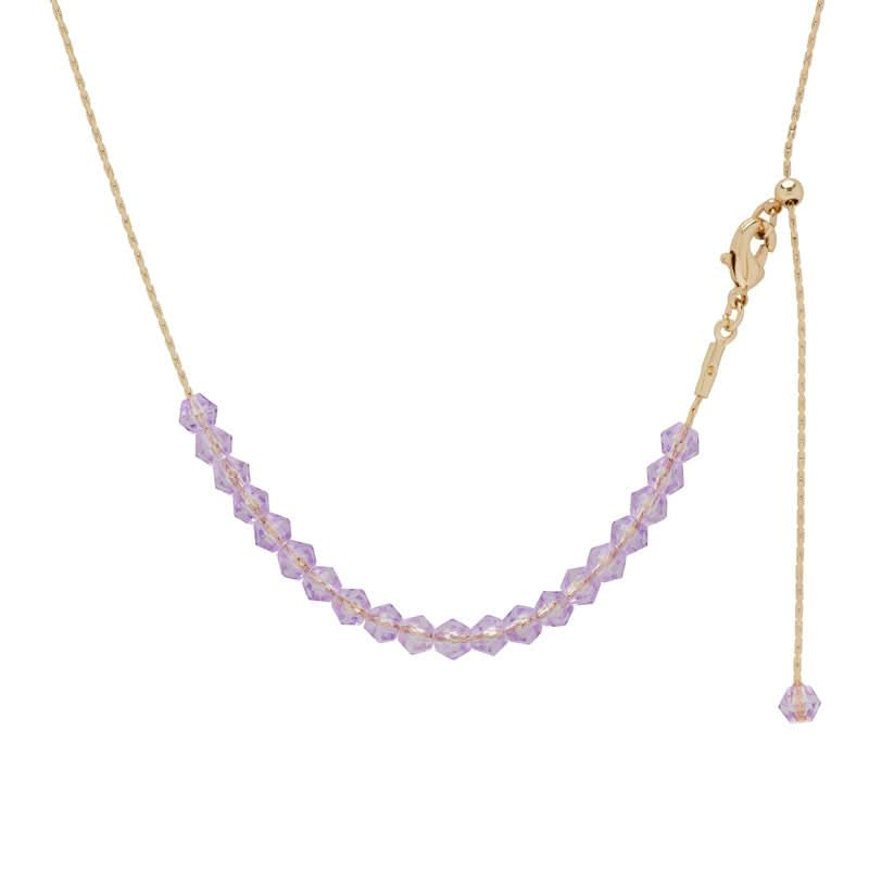 Dolce Giavonna Gold Plated  Amethyst Crystal Adjustable Necklace