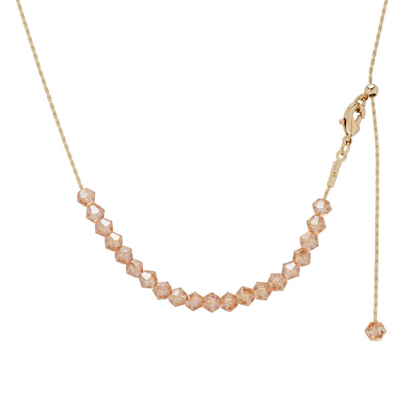 Dolce Giavonna Gold Plated & Champagne Crystal Adjustable Necklace