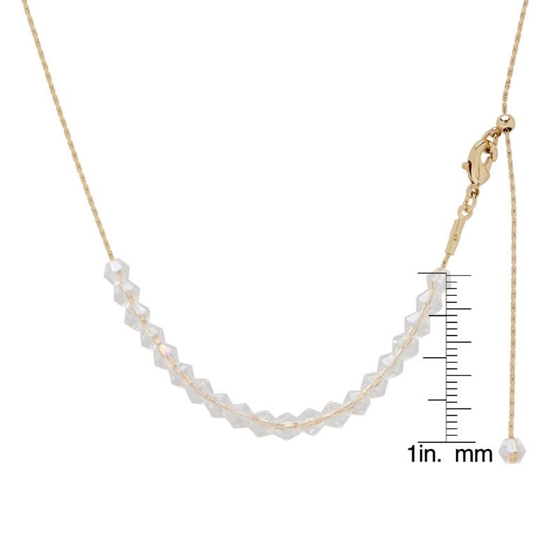 Gold Plated  White Crystal Adjustable Necklace