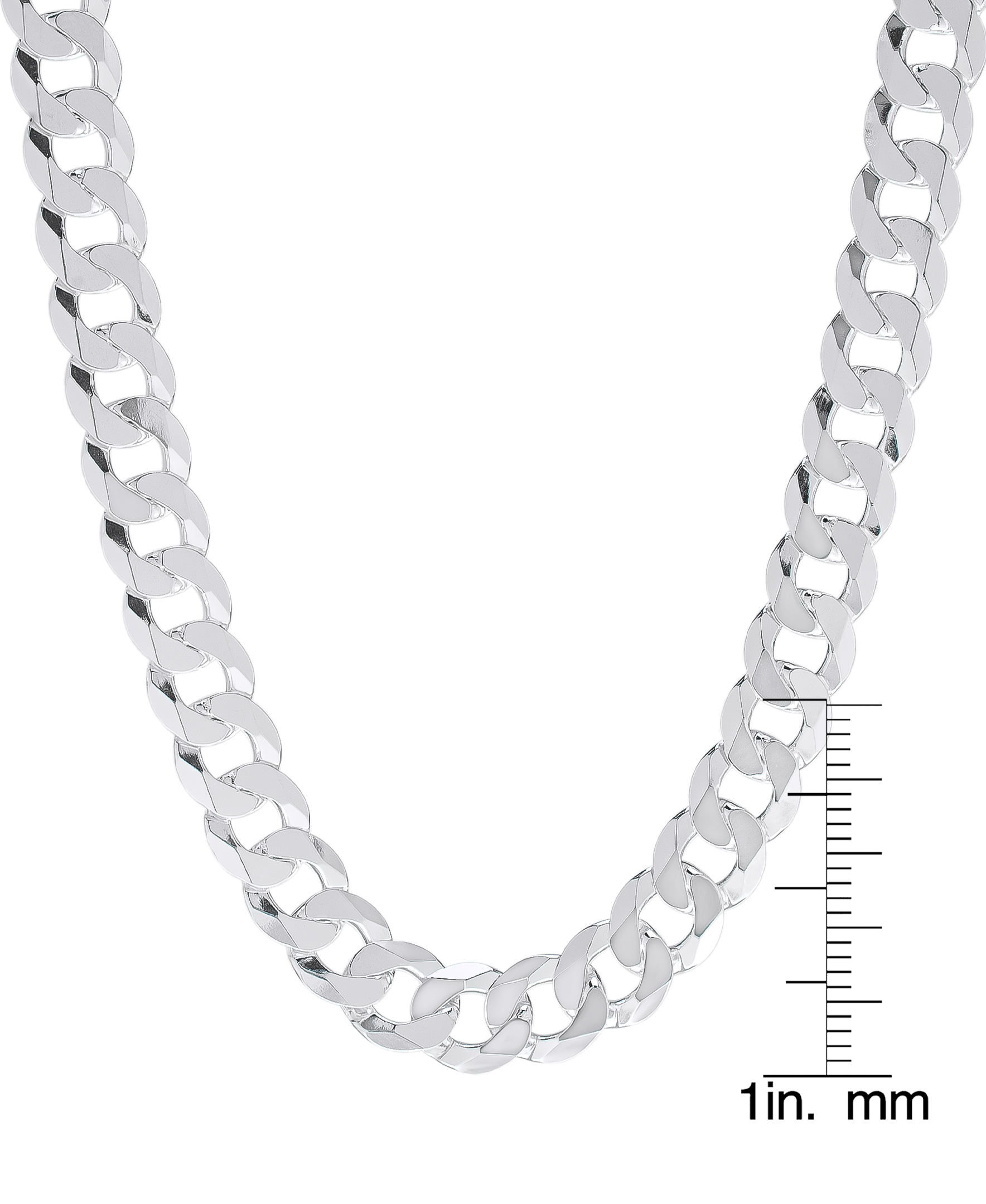 Sterling Silver DC FLAT CURB Necklace 22"