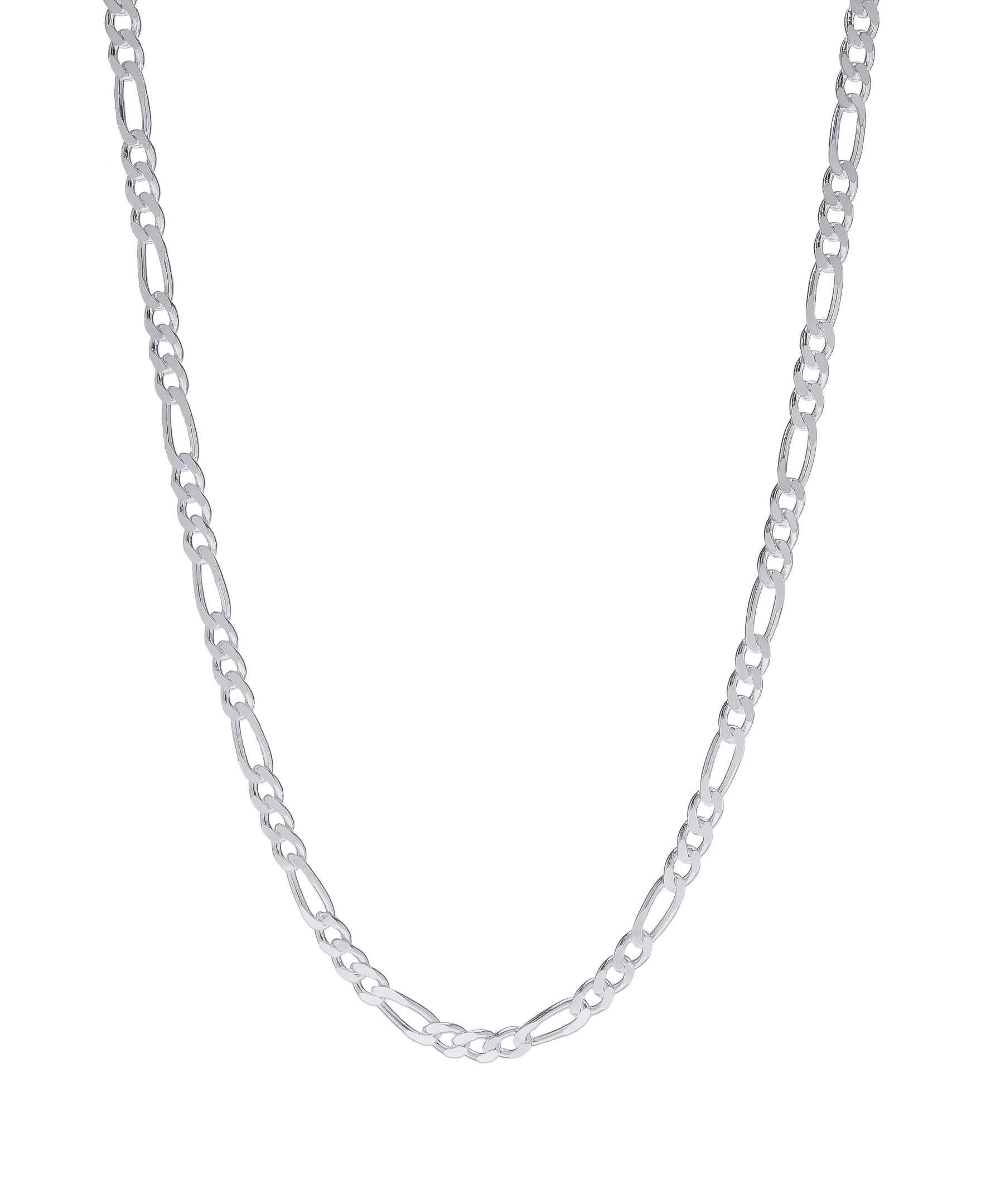 Sterling Silver PAVE FIGARO Necklace in 24"