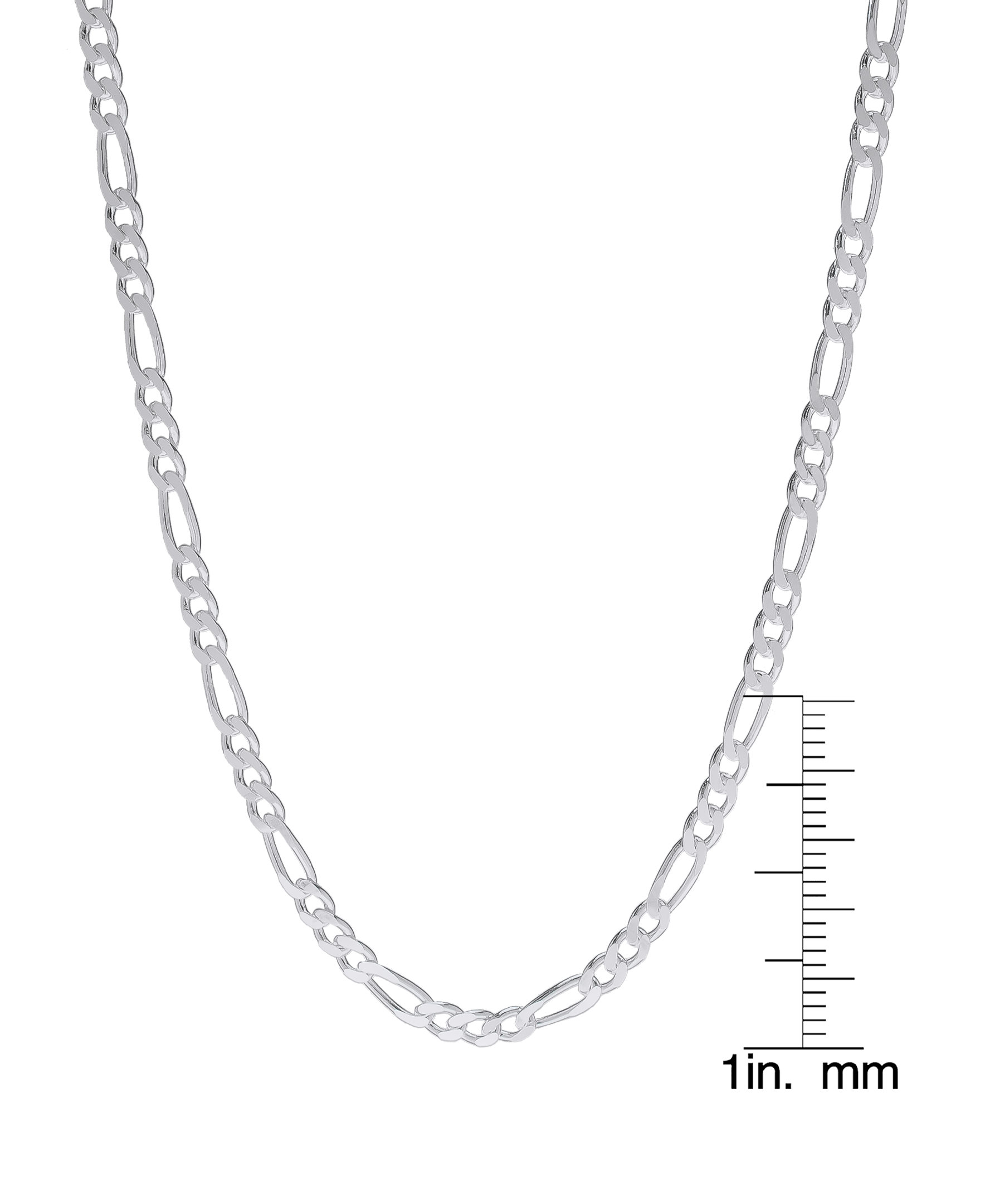 Sterling Silver PAVE FIGARO Necklace in 24"